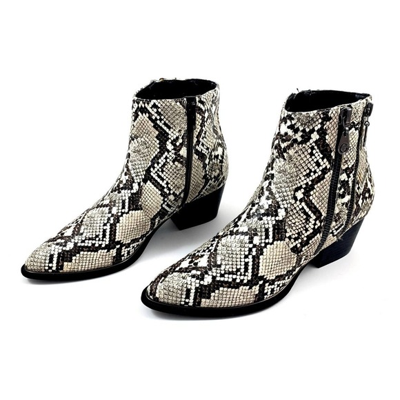 GUESS faux snakeskin python cowgirl ankle boots - Picture 2 of 14